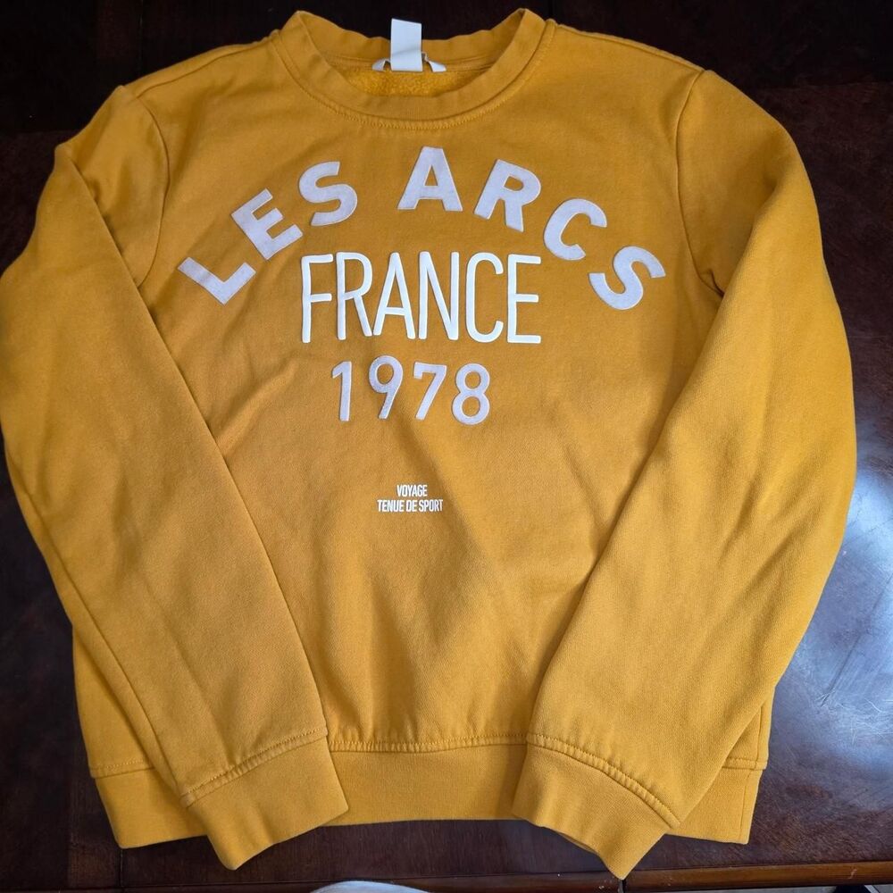 H&M Women's Yellow and White Sweatshirt